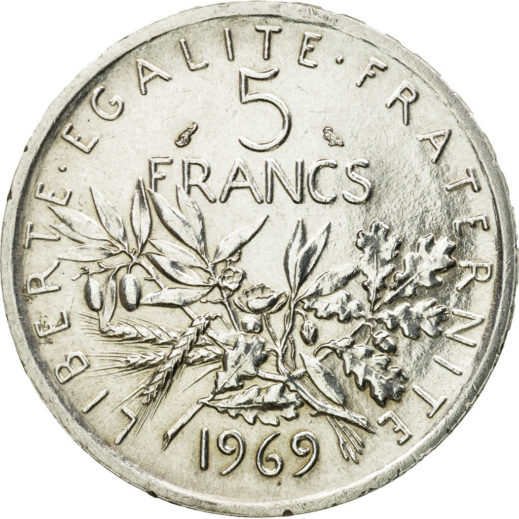 Monnaie, France, Semeuse, 5 Francs, 1969, Paris, SUP, Argent, KM:926, Le