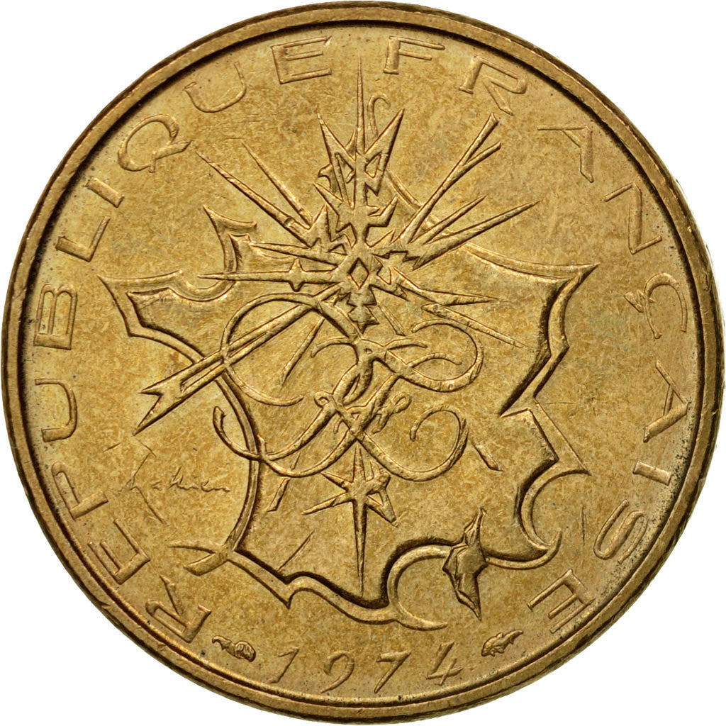 Coin, France, Mathieu, 10 Francs, 1974, Paris, EF(40-45), Nickel-brass, KM:940