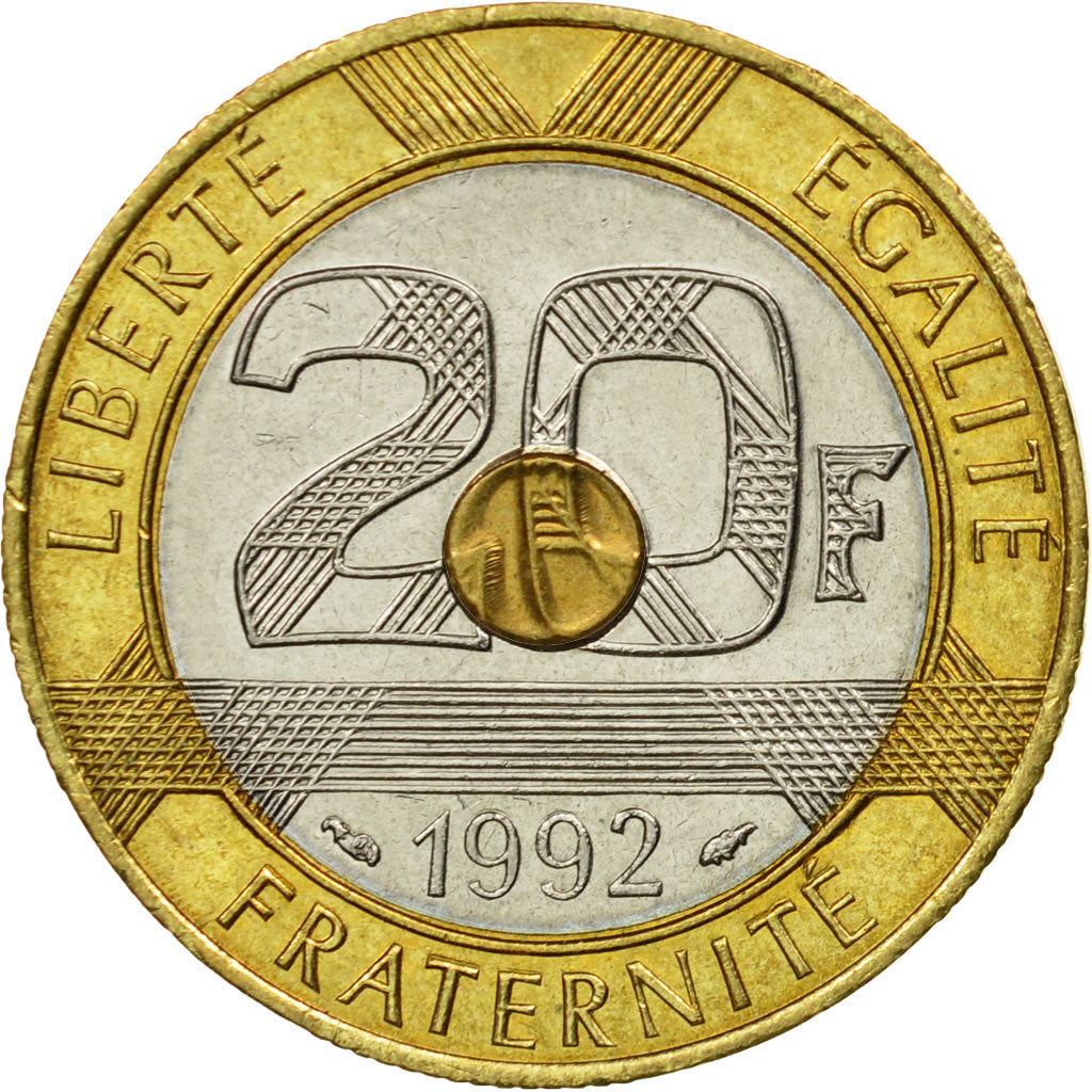 Coin, France, Mont Saint Michel, 20 Francs, 1992, Paris, EF(40-45)