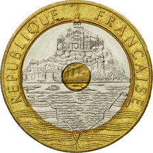 Monnaie, France, Mont Saint Michel, 20 Francs, 1992, Paris, TB+, Tri-Metallic