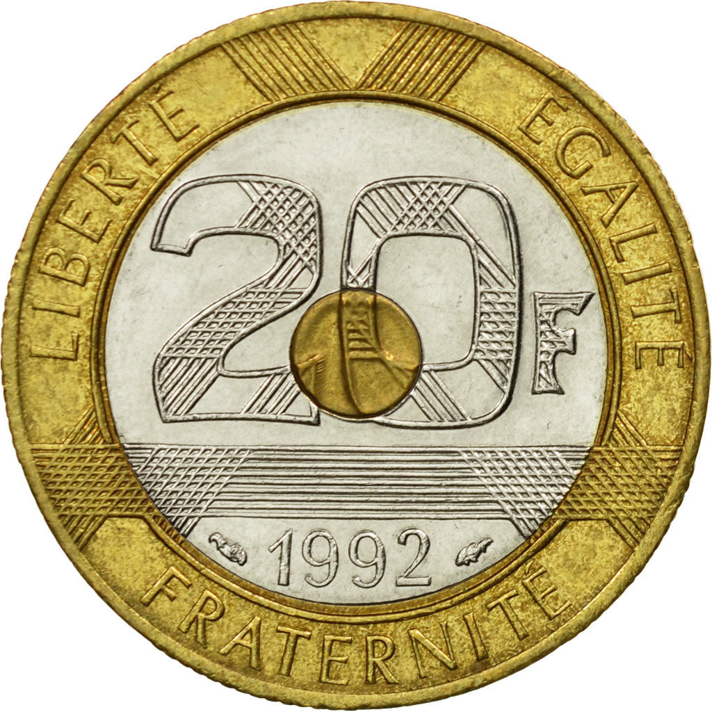 Monnaie, France, Mont Saint Michel, 20 Francs, 1992, Paris, TB+, Tri-Metallic