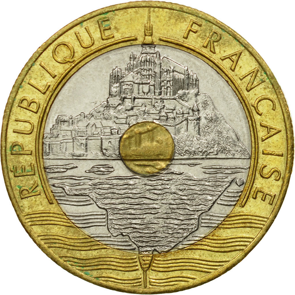 Monnaie, France, Mont Saint Michel, 20 Francs, 1993, Paris, TTB, Tri-Metallic
