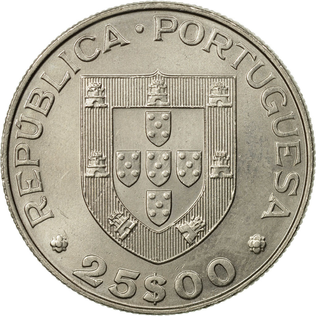 Coin, Portugal, 25 Escudos, 1982, Lisbon, MS(63), Copper-nickel, KM:616