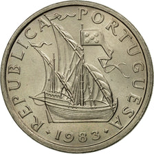 Coin, Portugal, 5 Escudos, 1983, MS(63), Copper-nickel, KM:591