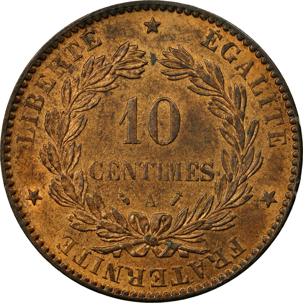 Coin, France, Cérès, 10 Centimes, 1890, Paris, EF(40-45), Bronze, KM:815.1, Le