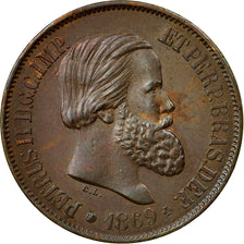 Coin, Brazil, Pedro II, 20 Reis, 1869, EF(40-45), Bronze, KM:474