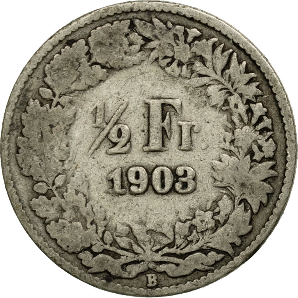 Coin, Switzerland, 1/2 Franc, 1903, Bern, VF(30-35), Silver, KM:23