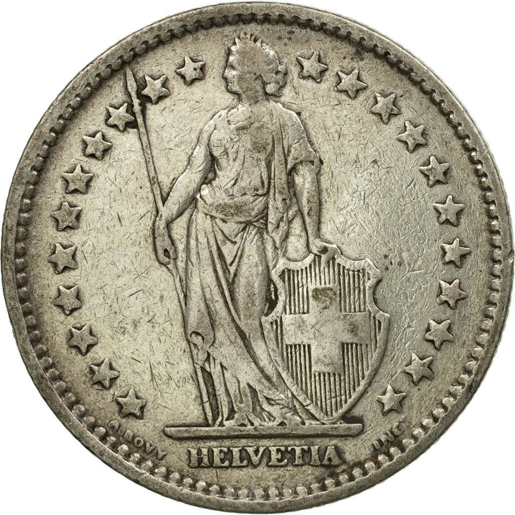 Coin, Switzerland, 2 Francs, 1920, Bern, EF(40-45), Silver, KM:21