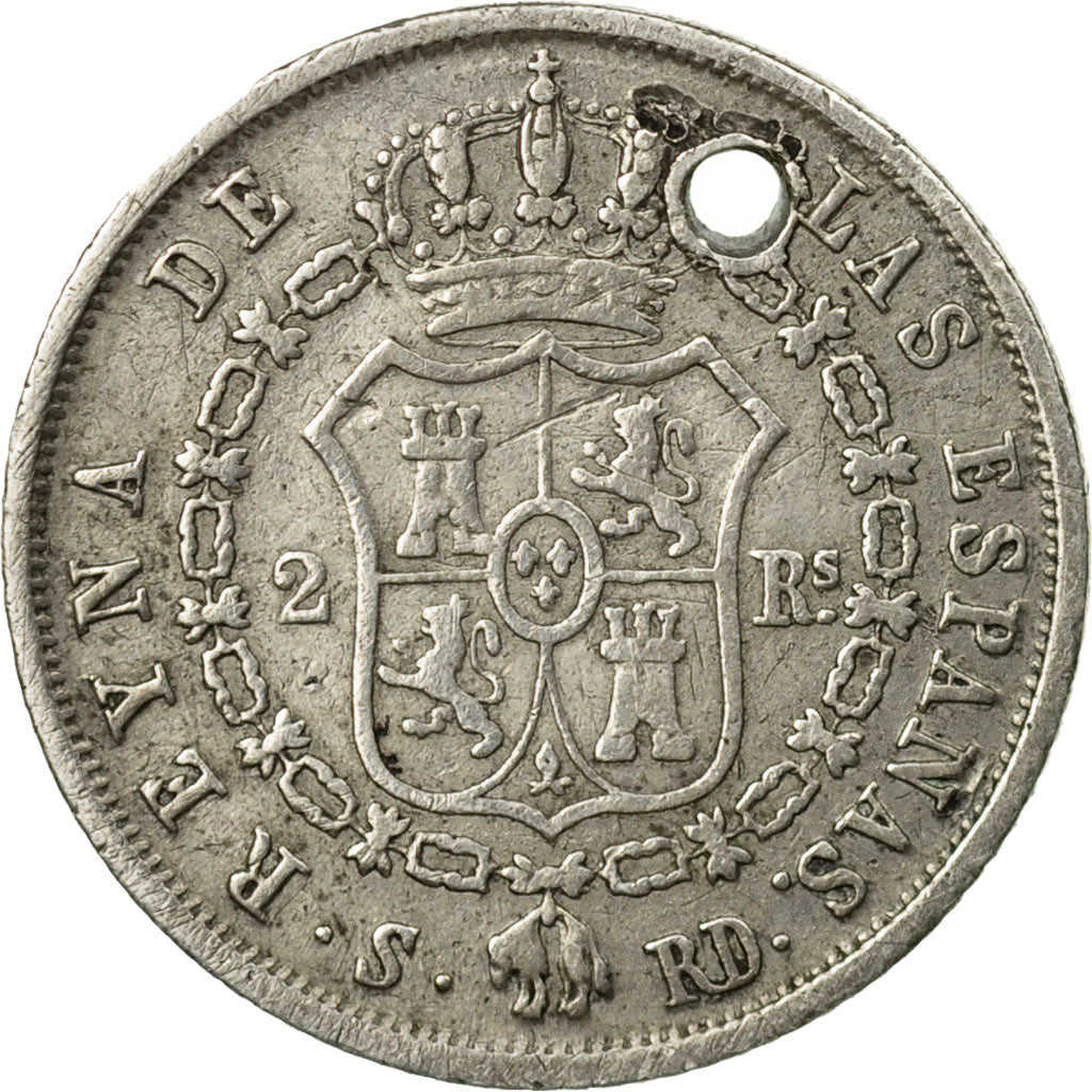 Moneda, España, Isabel II, 2 Reales, 1850, Seville, BC, Plata, KM:526.2