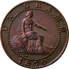 Coin, Spain, Provisional Government, Centimo, 1870, Madrid, AU(55-58), Copper