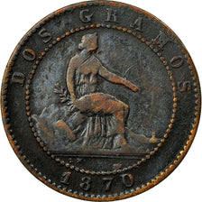 Coin, Spain, Provisional Government, 2 Centimos, 1870, Madrid, VF(20-25)