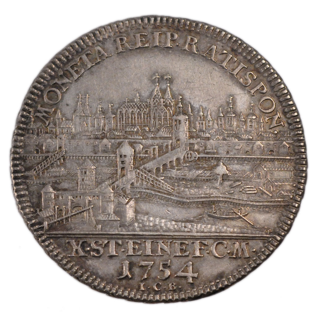 Germany, Thaler, 1754, AU(55-58), Silver, 27.80