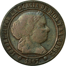 Coin, Spain, Isabel II, 2-1/2 Centimos, 1867, Madrid, VF(20-25), Copper
