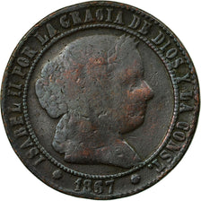 Coin, Spain, Isabel II, 2-1/2 Centimos, 1867, Madrid, F(12-15), Copper, KM:634.1