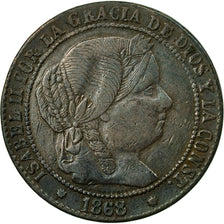 Coin, Spain, Isabel II, 2-1/2 Centimos, 1868, Madrid, VF(30-35), Copper
