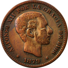 Coin, Spain, Alfonso XII, 5 Centimos, 1879, Madrid, EF(40-45), Bronze, KM:674