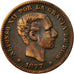 Munten, Spanje, Alfonso XII, 5 Centimos, 1877, Madrid, FR+, Bronze, KM:674