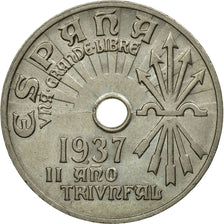 Coin, Spain, 25 Centimos, 1937, Vienna, EF(40-45), Copper-nickel, KM:753