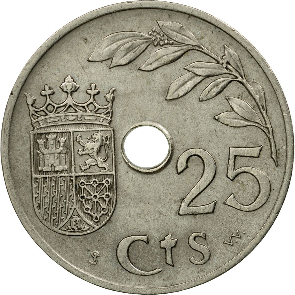 Coin, Spain, 25 Centimos, 1937, Vienna, VF(30-35), Copper-nickel, KM:753