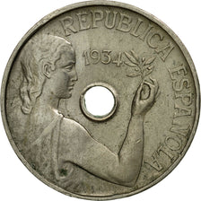 Coin, Spain, 25 Centimos, 1934, Vienna, VF(30-35), Copper-nickel, KM:751