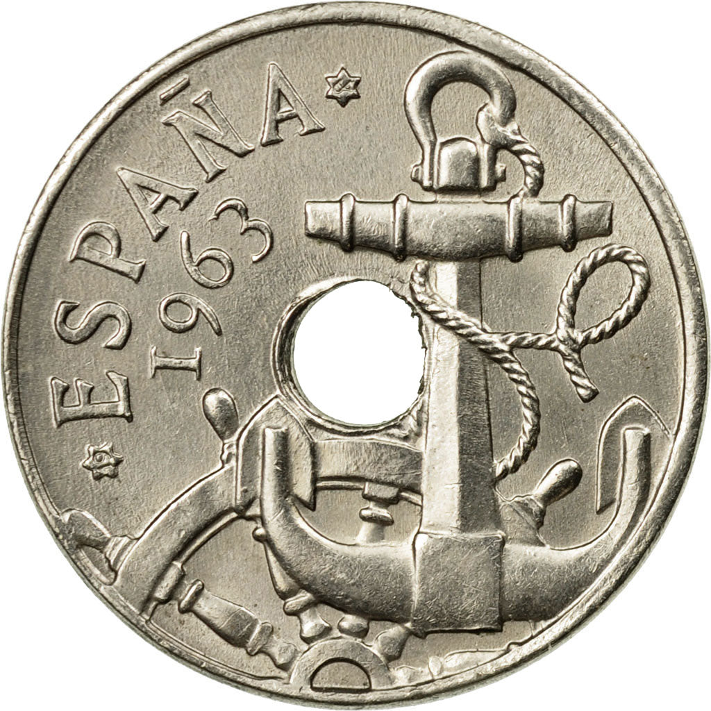 Coin, Spain, Francisco Franco, caudillo, 50 Centimos, 1964, AU(55-58)