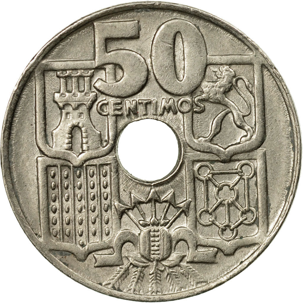 Coin, Spain, Francisco Franco, caudillo, 50 Centimos, 1964, VF(30-35)