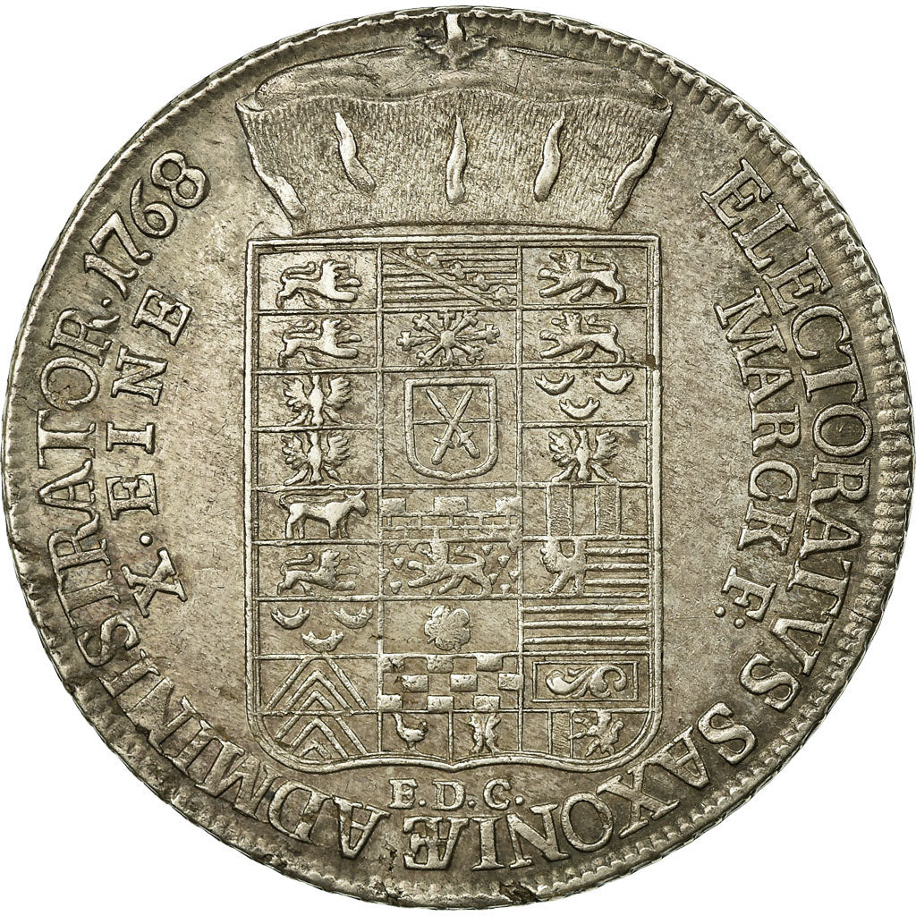 Coin, German States, SAXONY-ALBERTINE, Xaver, Thaler, 1768, AU(55-58), Silver