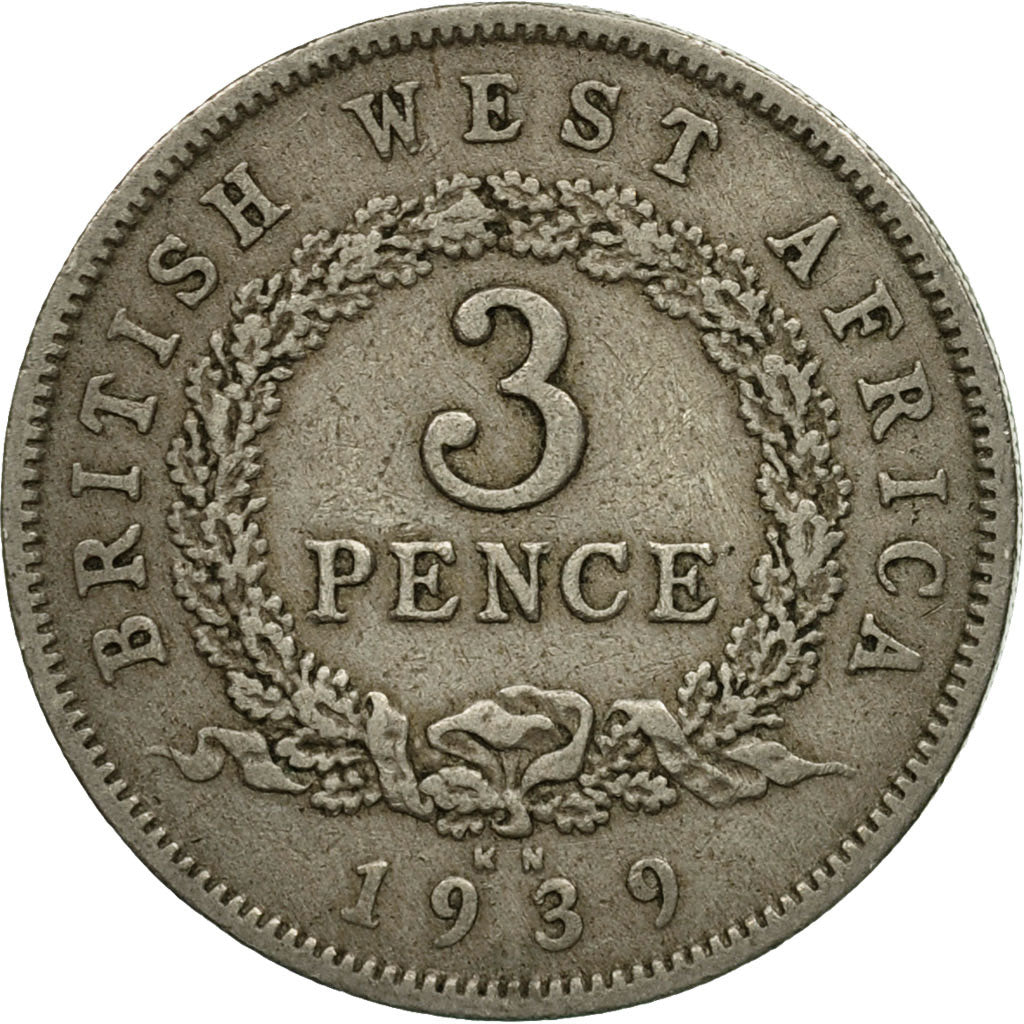Monnaie, BRITISH WEST AFRICA, George VI, 3 Pence, 1939, TTB, Copper-nickel