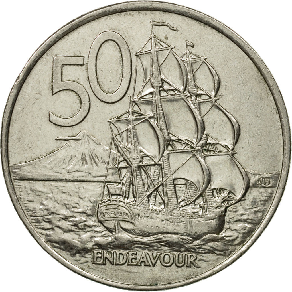 Moneta, Nuova Zelanda, Elizabeth II, 50 Cents, 2001, BB, Rame-nichel, KM:119