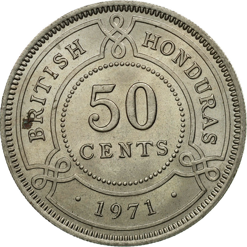 Monnaie, British Honduras, Elizabeth II, 50 Cents, 1971, TTB, Copper-nickel