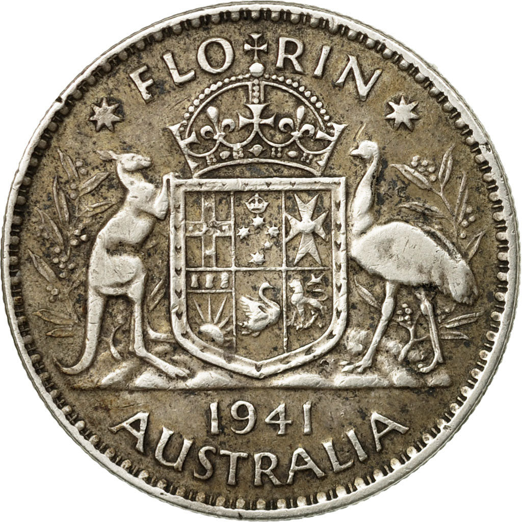 Coin, Australia, George VI, Florin, 1941, Melbourne, EF(40-45), Silver, KM:40