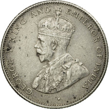 Coin, Ceylon, George V, 50 Cents, 1917, EF(40-45), Silver, KM:109