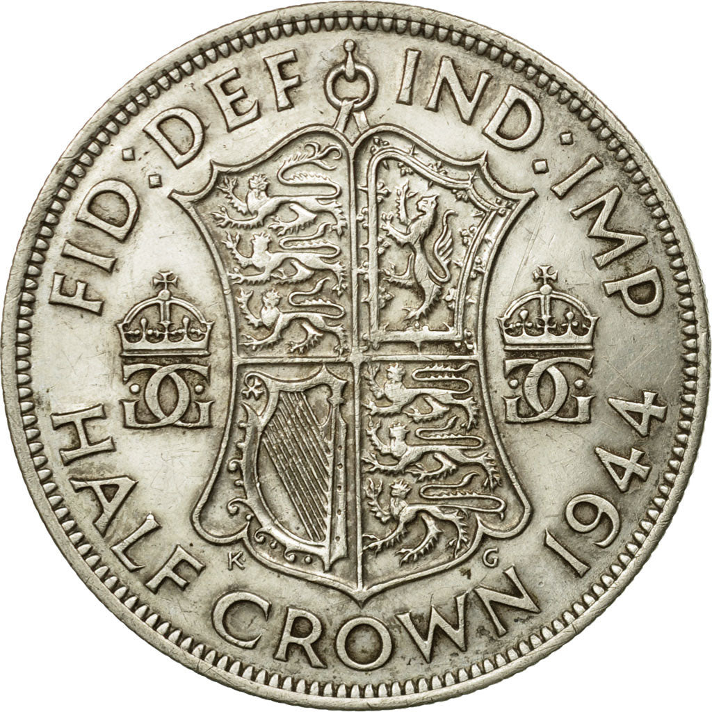 Coin, Great Britain, George VI, 1/2 Crown, 1944, EF(40-45), Silver, KM:856