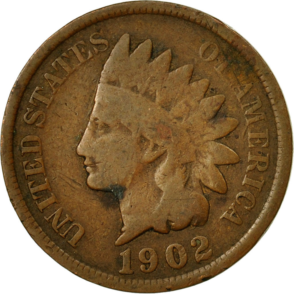 Coin, United States, Indian Head Cent, Cent, 1902, U.S. Mint, Philadelphia