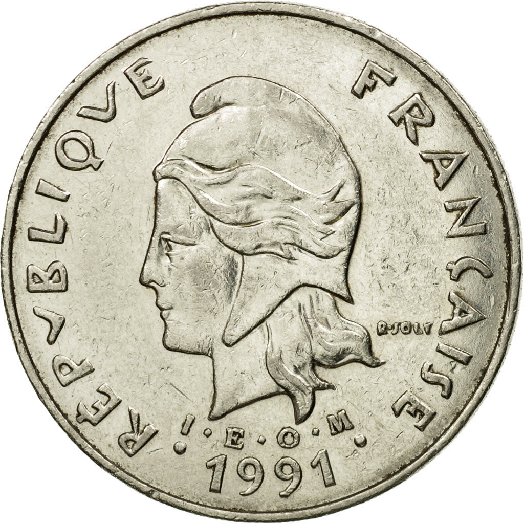 Moneta, Nuova Caledonia, 50 Francs, 1991, Paris, BB, Nichel, KM:13