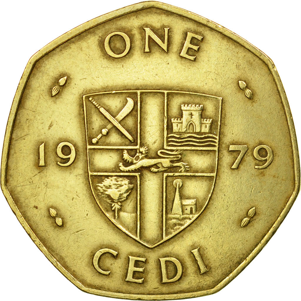 Moneda, Ghana, Cedi, 1979, MBC, Latón, KM:19