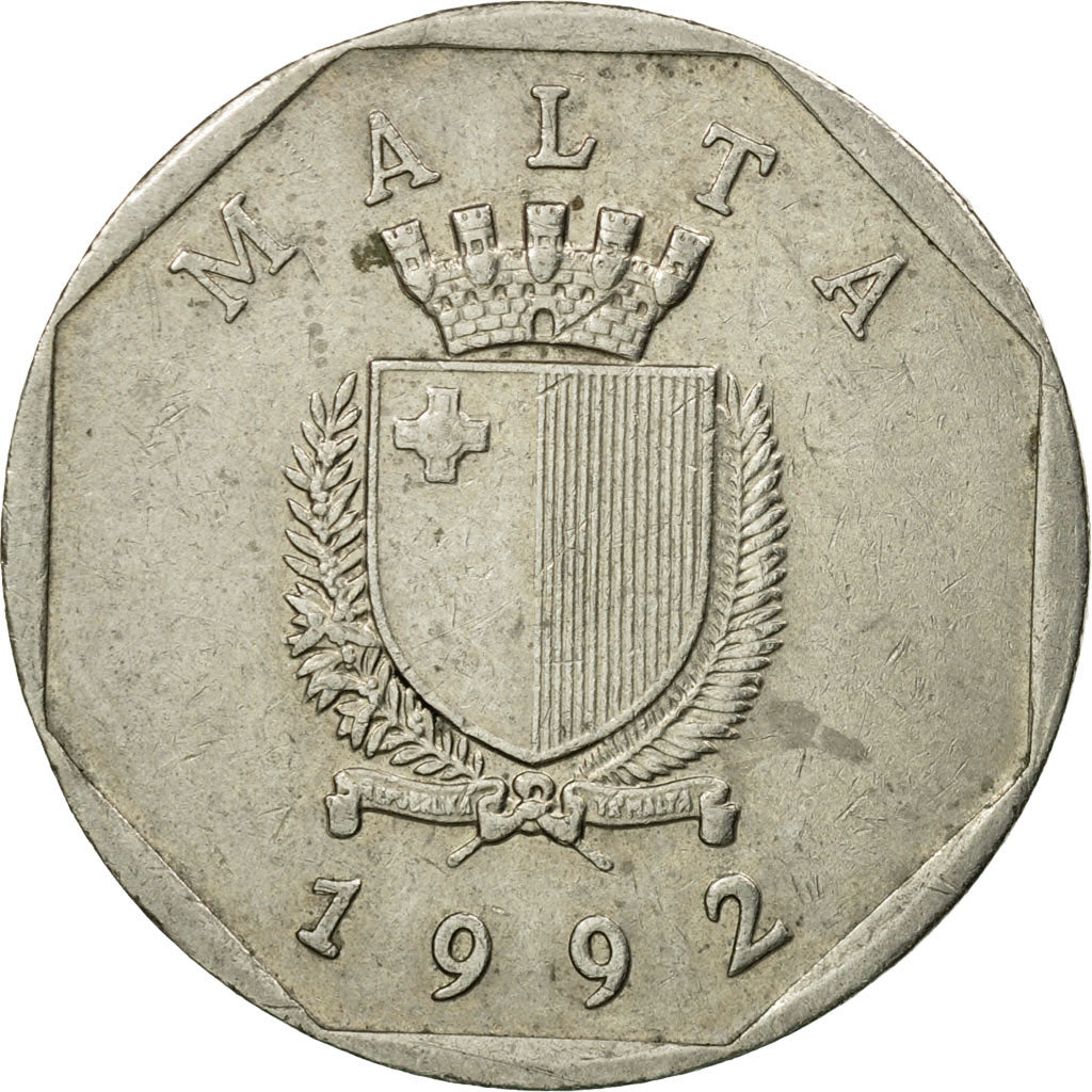 Monnaie, Malte, 50 Cents, 1992, British Royal Mint, TB+, Copper-nickel, KM:98