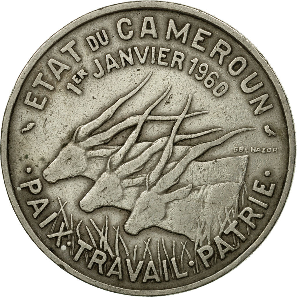 Coin, Cameroon, 50 Francs, 1960, Paris, EF(40-45), Copper-nickel, KM:13