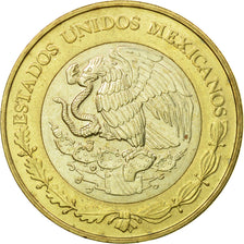 Coin, Mexico, 10 Pesos, 2001, Mexico City, AU(50-53), Bi-Metallic, KM:636
