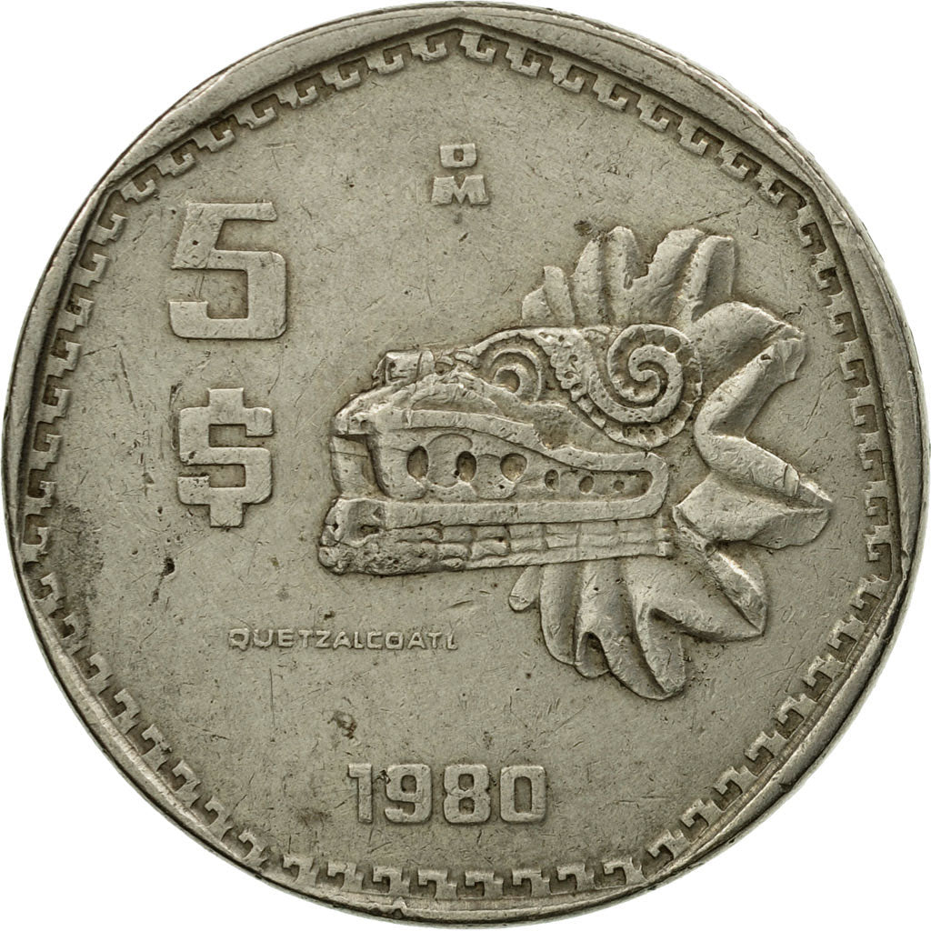 Münze, Mexiko, 5 Pesos, 1980, Mexico City, SS, Copper-nickel, KM:485