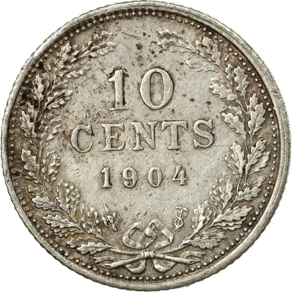 Monnaie, Pays-Bas, Wilhelmina I, 10 Cents, 1904, TTB+, Argent, KM:136