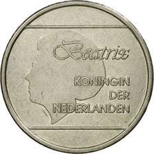 Coin, Aruba, Beatrix, Florin, 1986, Utrecht, EF(40-45), Nickel Bonded Steel