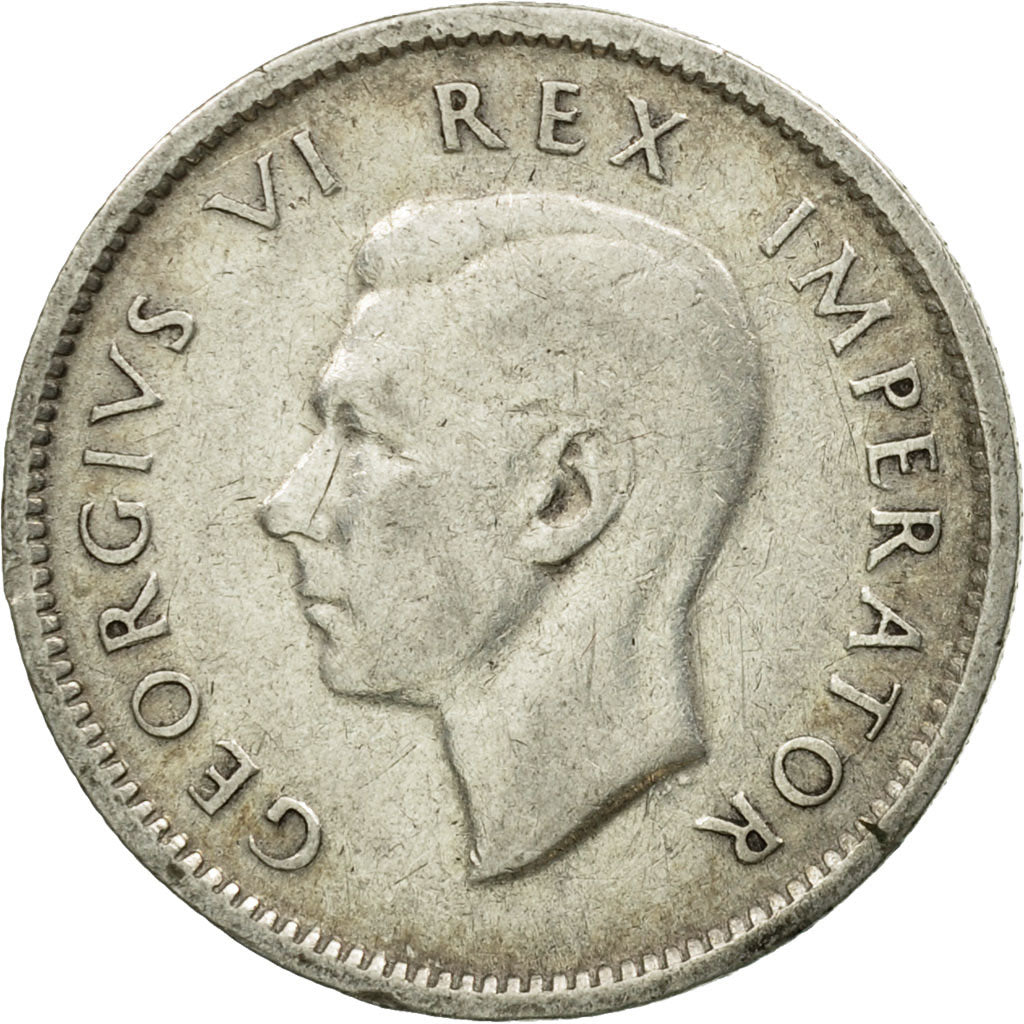 Coin, South Africa, George VI, 6 Pence, 1943, EF(40-45), Silver, KM:27