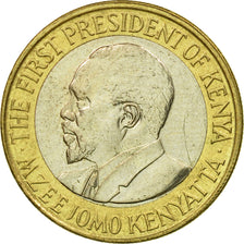 Coin, Kenya, 10 Shillings, 2009, British Royal Mint, EF(40-45), Bi-Metallic