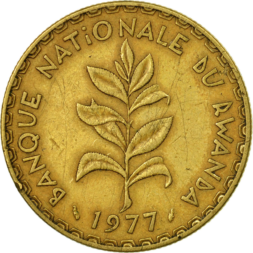 Coin, Rwanda, 50 Francs, 1977, Paris, EF(40-45), Brass, KM:16