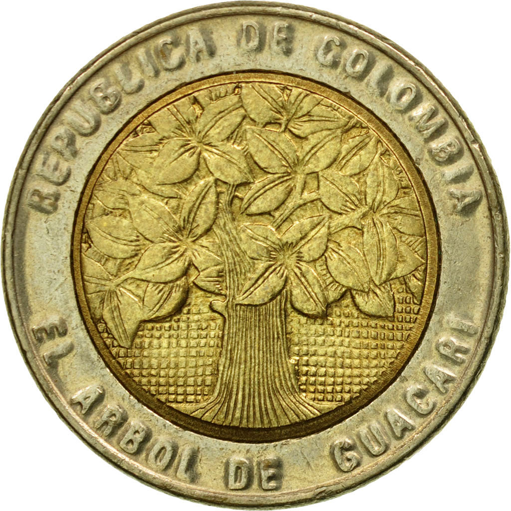 Moneda, Colombia, 500 Pesos, 2007, MBC, Bimetálico, KM:286