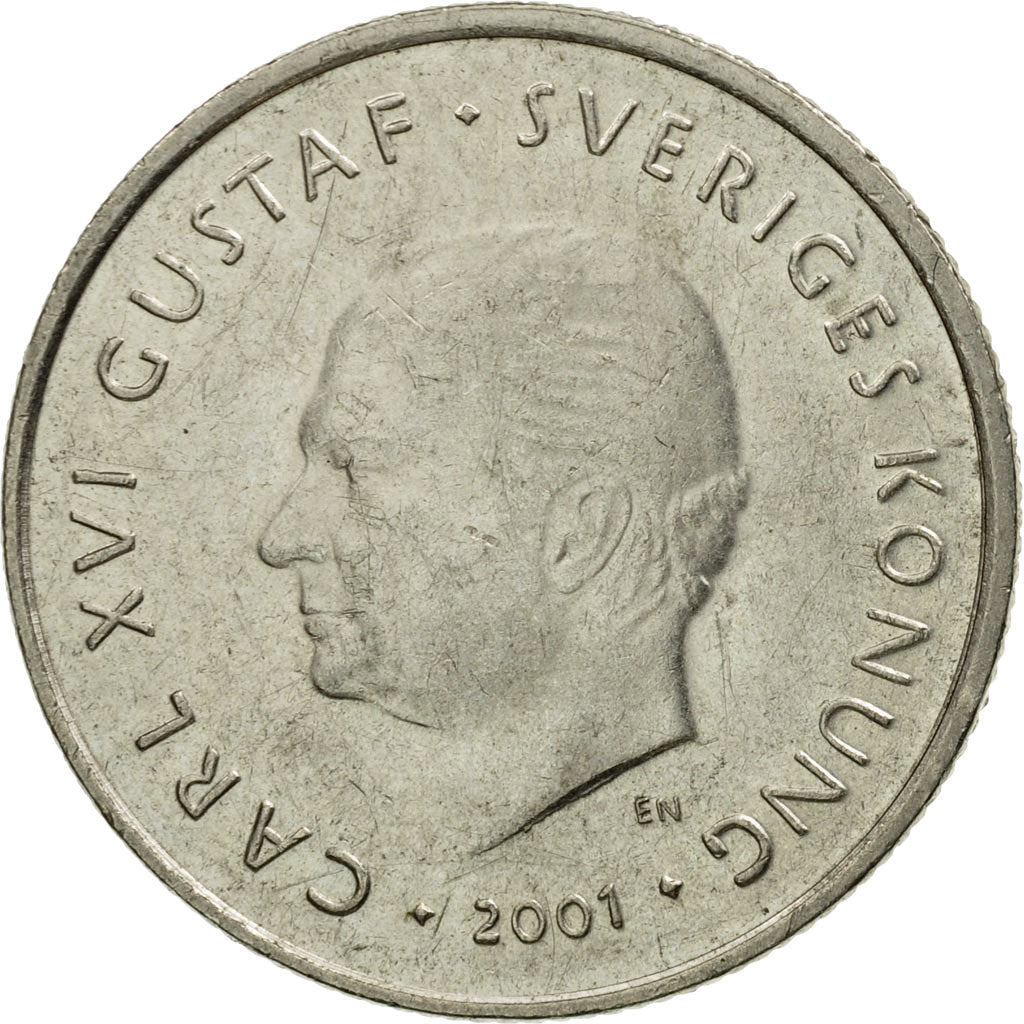 Münze, Schweden, Carl XVI Gustaf, Krona, 2001, Eskilstuna, SS, Copper-nickel