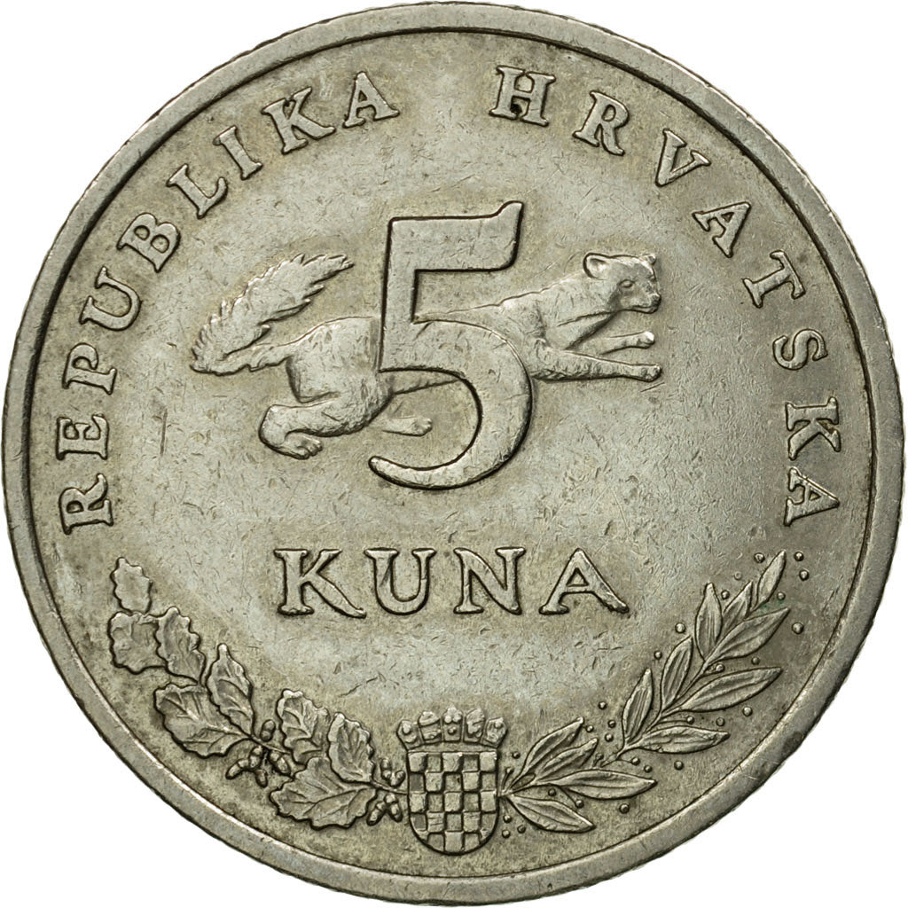 Münze, Kroatien, 5 Kuna, 1993, SS, Copper-Nickel-Zinc, KM:11