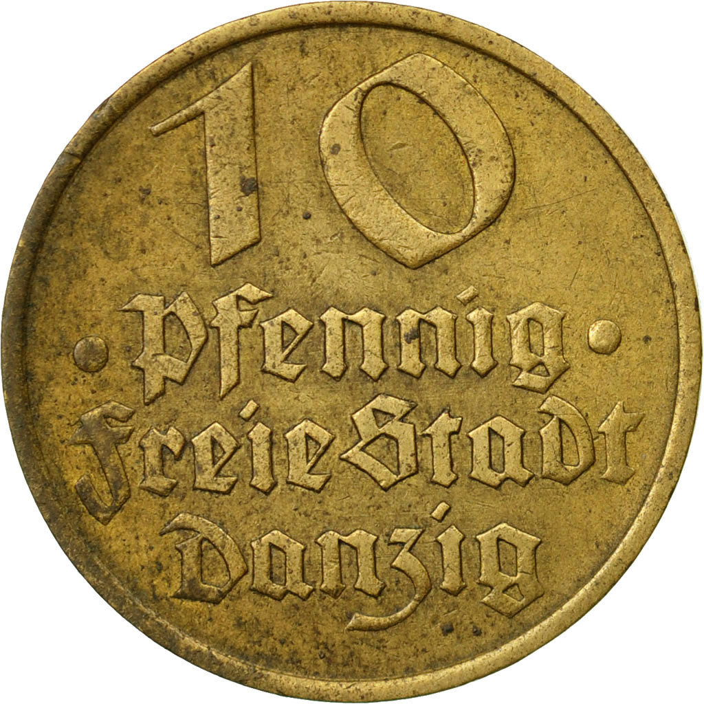 Coin, DANZIG, 10 Pfennig, 1932, Warsaw, EF(40-45), Aluminum-Bronze, KM:152