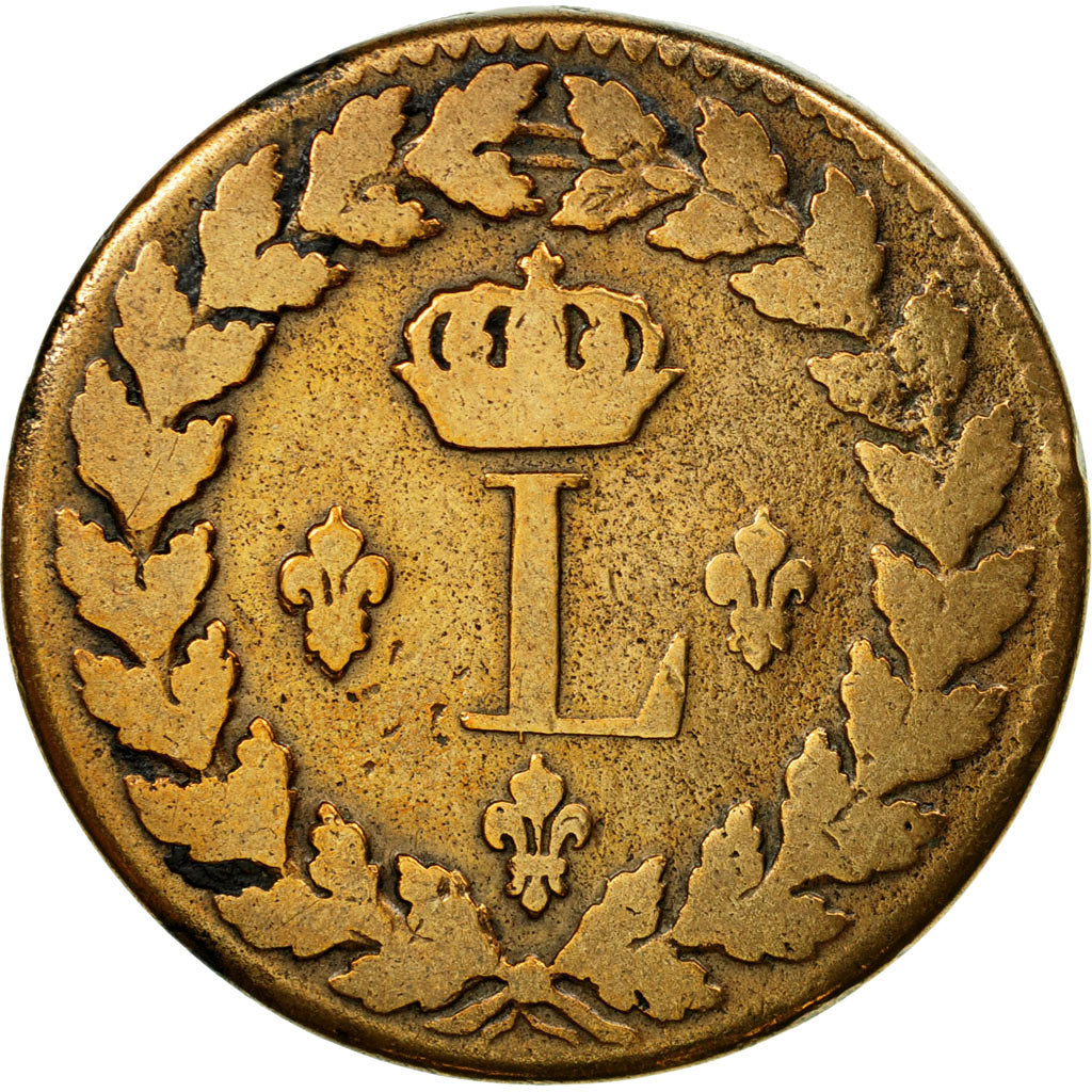 Monnaie, France, Louis XVIII, Decime, 1815, Strasbourg, TB, Bronze, KM:701, Le